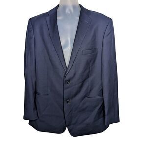 P&L Single Breasted Blazer Size 44L 38 waist Navy Blue two button front S61653